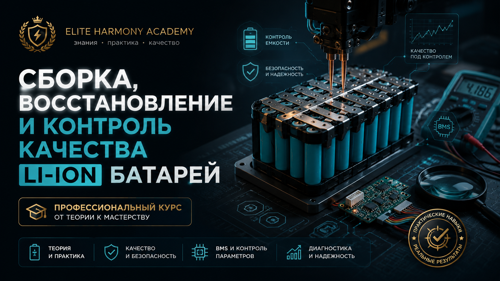 Сборка, восстановление и контроль качества Li-ion батарей