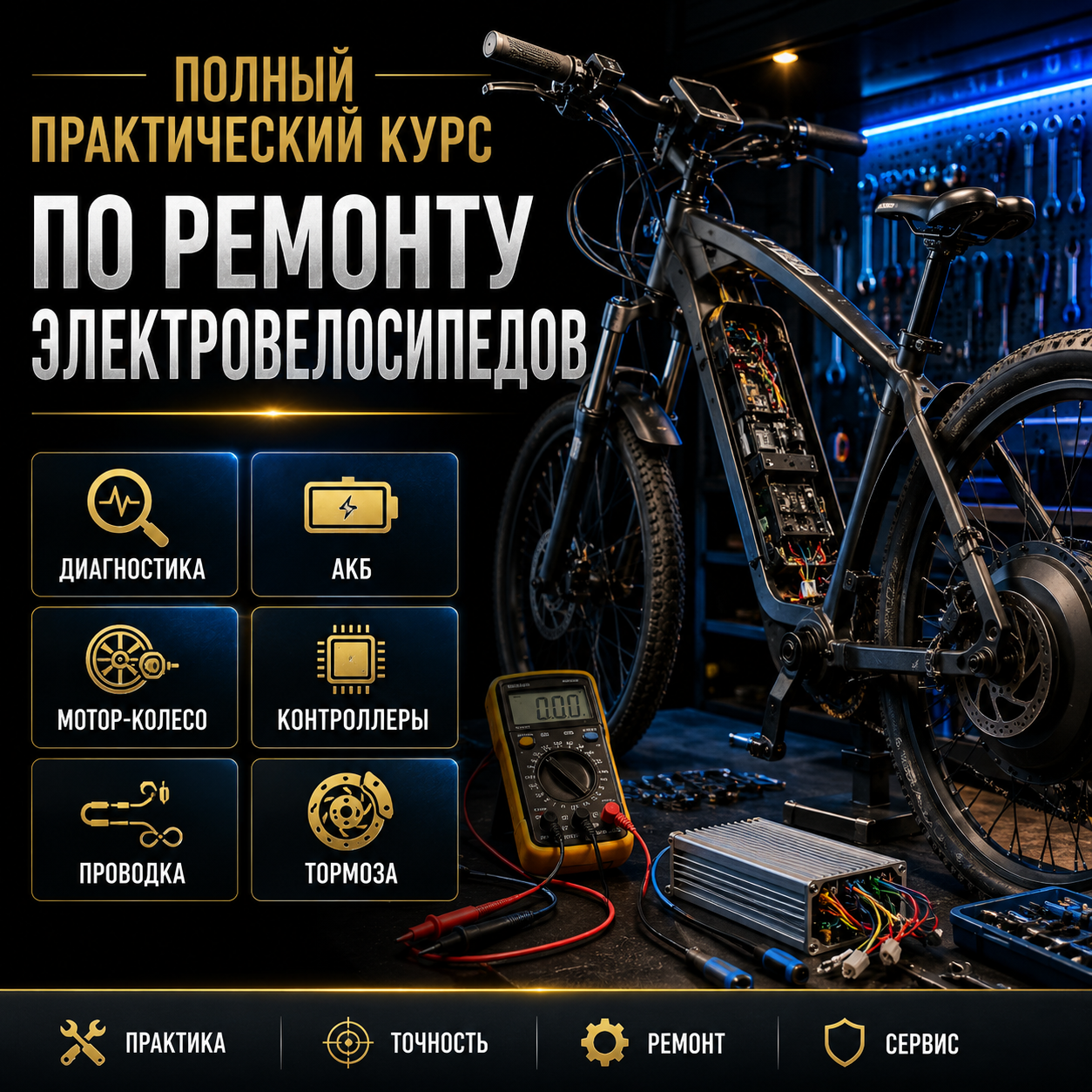 Полный практический курс по ремонту электровелосипедов