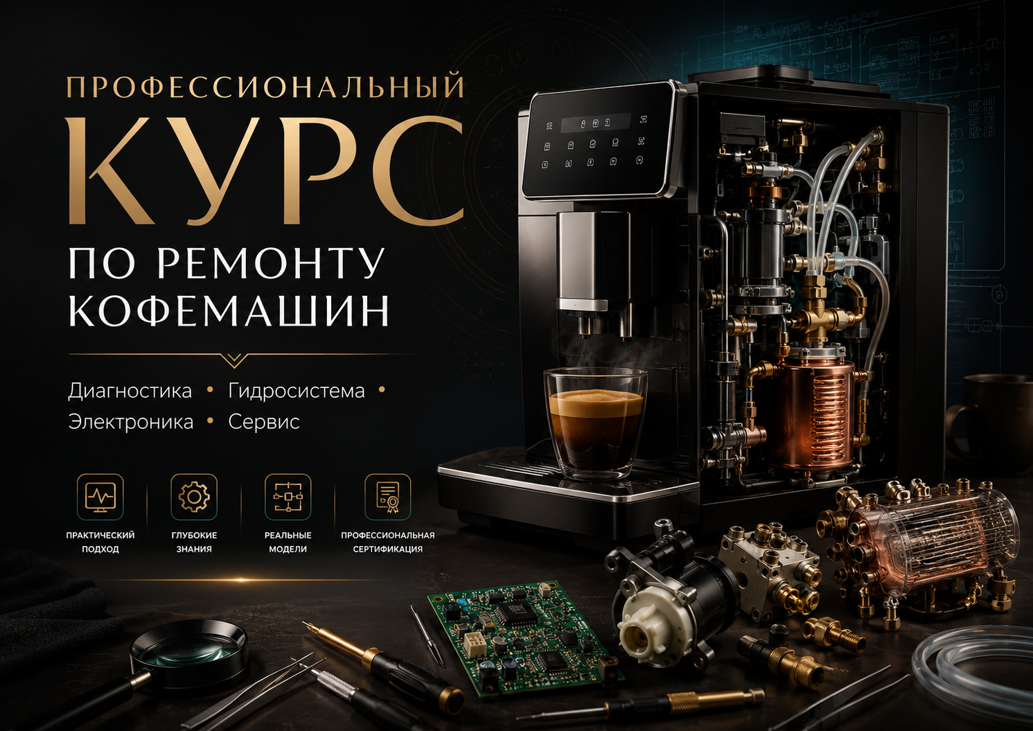 Профессиональный курс по ремонту кофемашин: сервис-инженер с нуля до профи